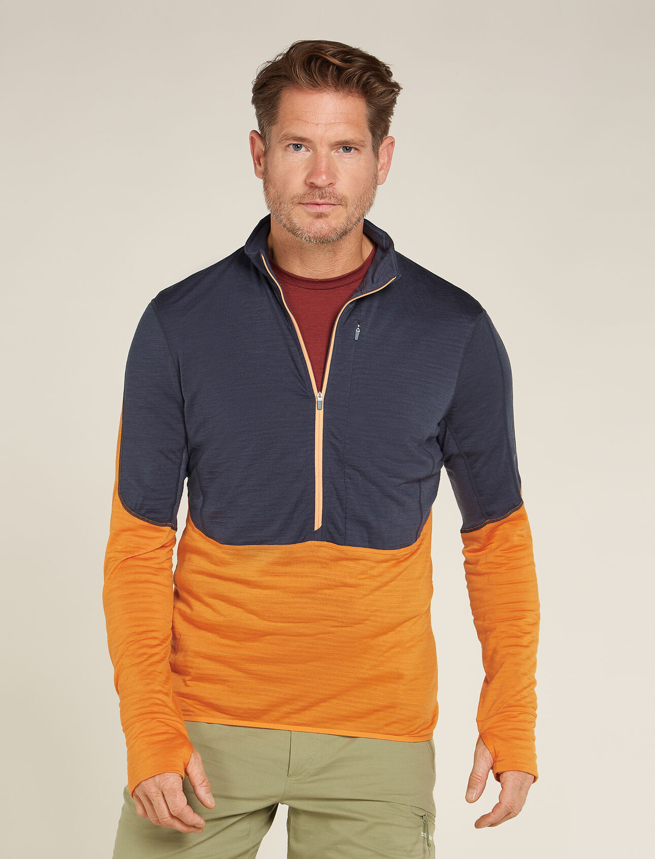 Men's Merino Blend 200 Realfleece™ Descender Long Sleeve Half Zip Jacket