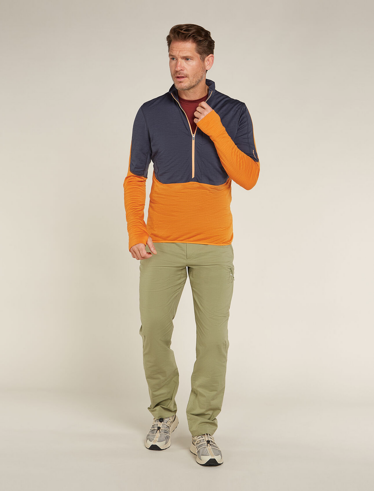 Men's Merino Blend 200 Realfleece™ Descender Long Sleeve Half Zip Jacket