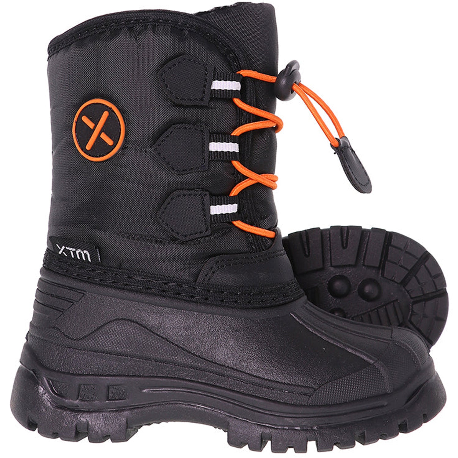 XTM Rocket Kids' Winter Boa Lined Snow Boot Black/Orange