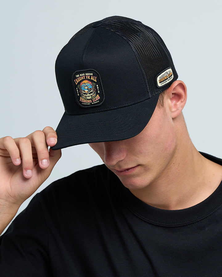 CAUGHT FK ALL SKULL TWILL TRUCKER