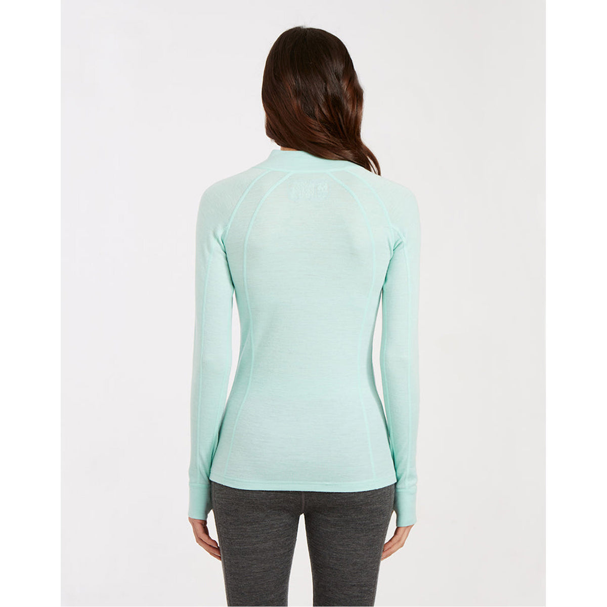 Ladies Merino 230 Wool Zip Neck Long Sleeve Thermal Top