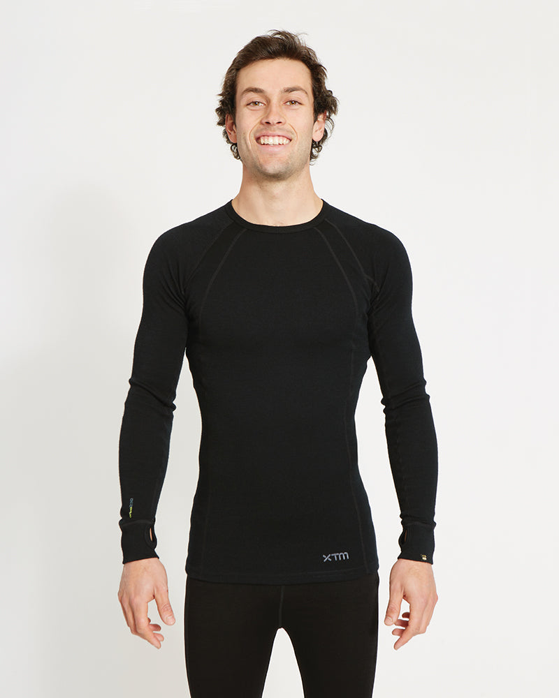 Men's Merino 230 Wool Long Sleeve Thermal Top Black