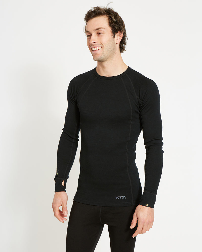 Men's Merino 230 Wool Long Sleeve Thermal Top Black