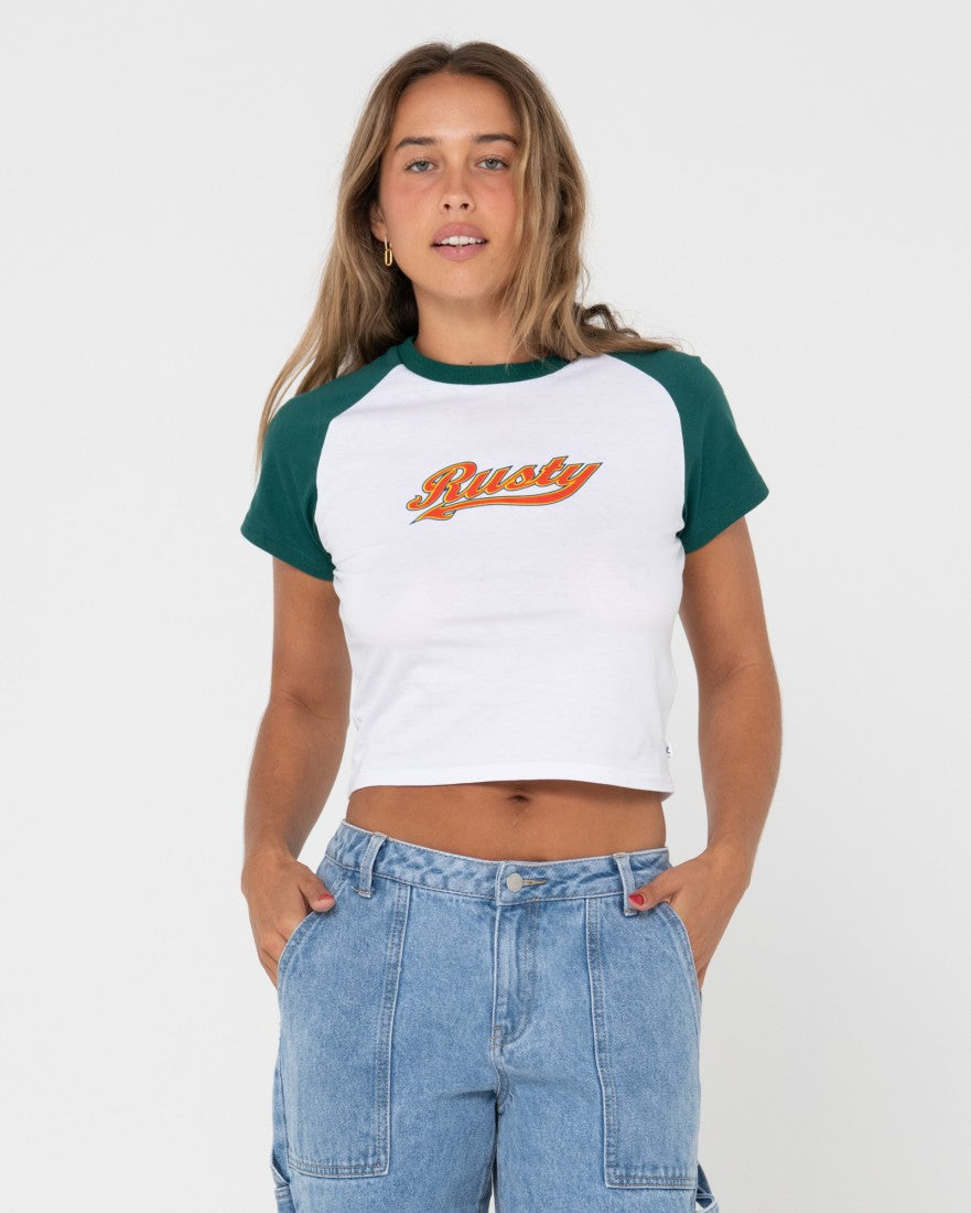 Norty Contrast Short Sleeve Graphic Baby Tee