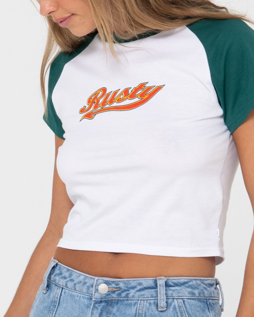 Norty Contrast Short Sleeve Graphic Baby Tee