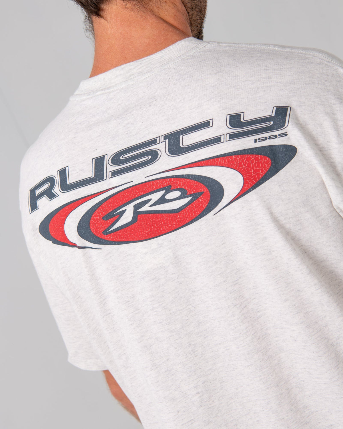 Rusty Irie Eye Oversized Short Sleeve Graphic Tee Ecru Marle