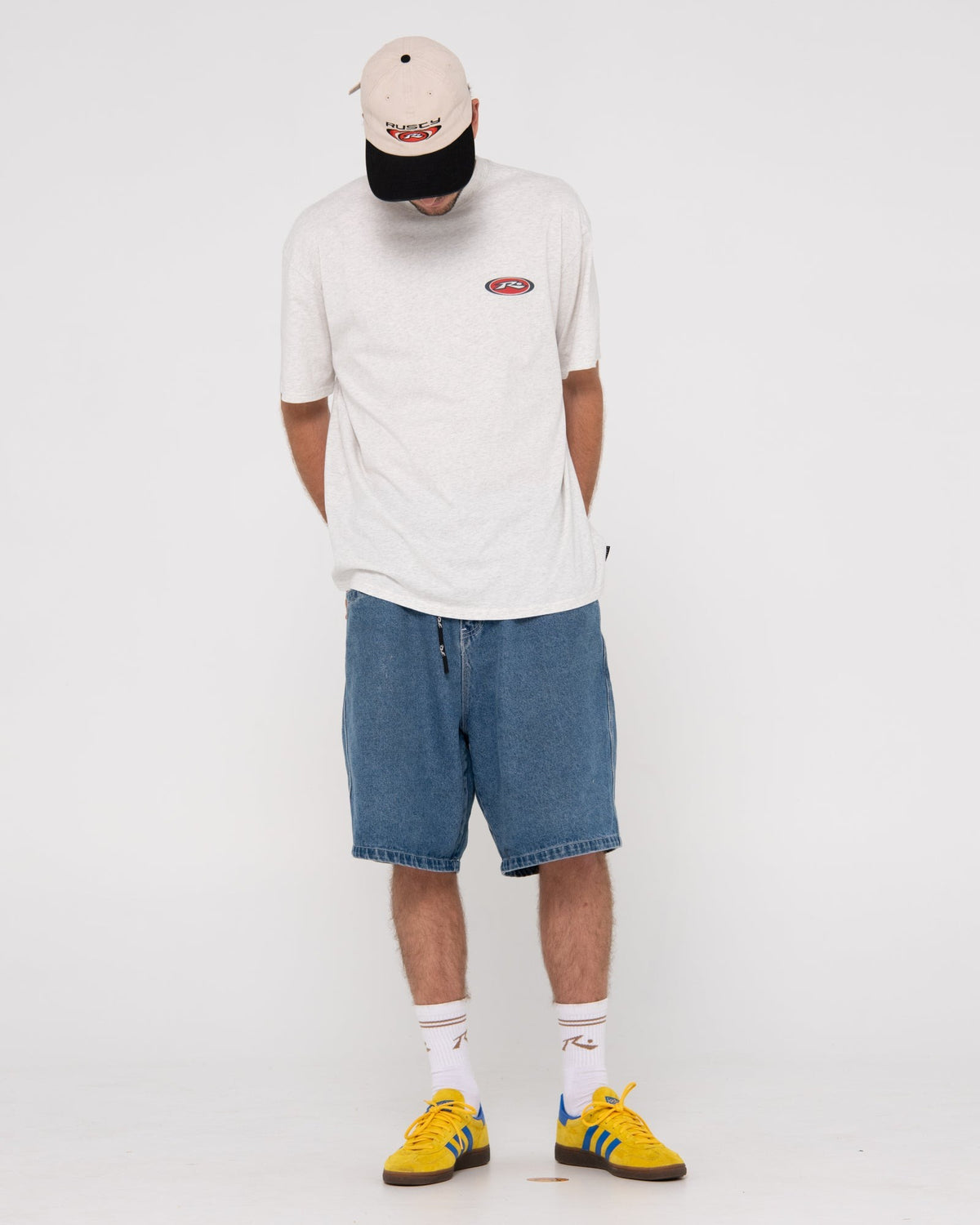 Rusty Irie Eye Oversized Short Sleeve Graphic Tee Ecru Marle