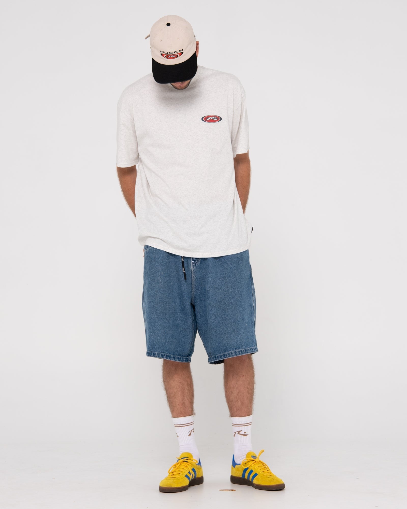 Rusty Irie Eye Oversized Short Sleeve Graphic Tee Ecru Marle