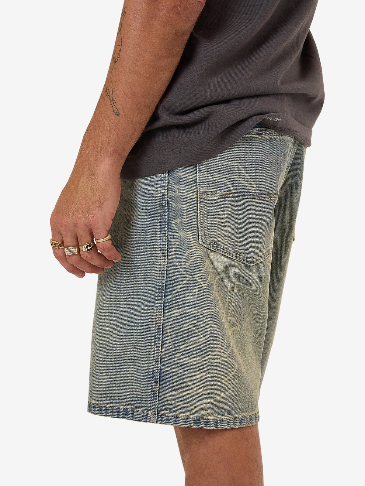 Throws Big Dawg Jean Short - Garage Grime Blue