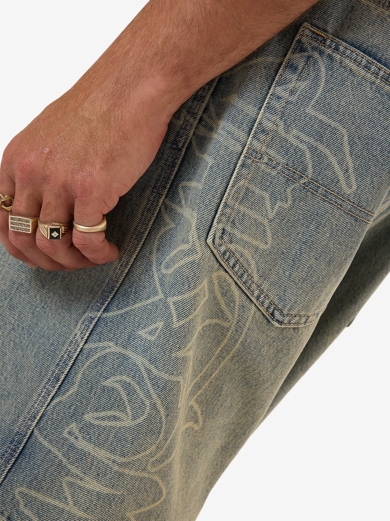 Throws Big Dawg Jean Short - Garage Grime Blue