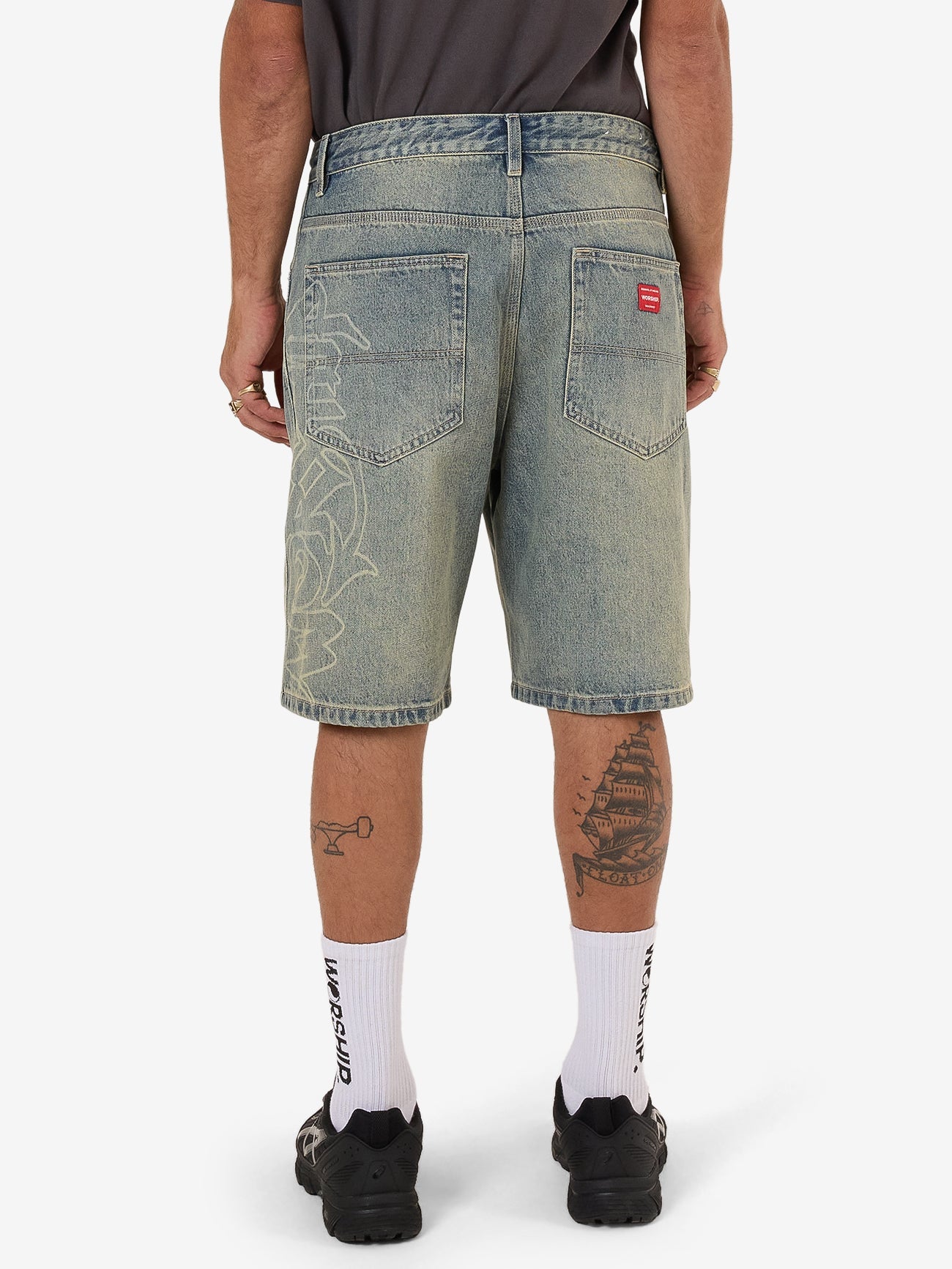 Throws Big Dawg Jean Short - Garage Grime Blue