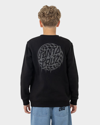 Check Waste Dot Boys Sweater Black