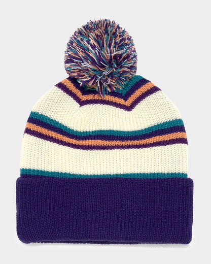 Classic Dot Patch Boys Beanie Cream Stripe