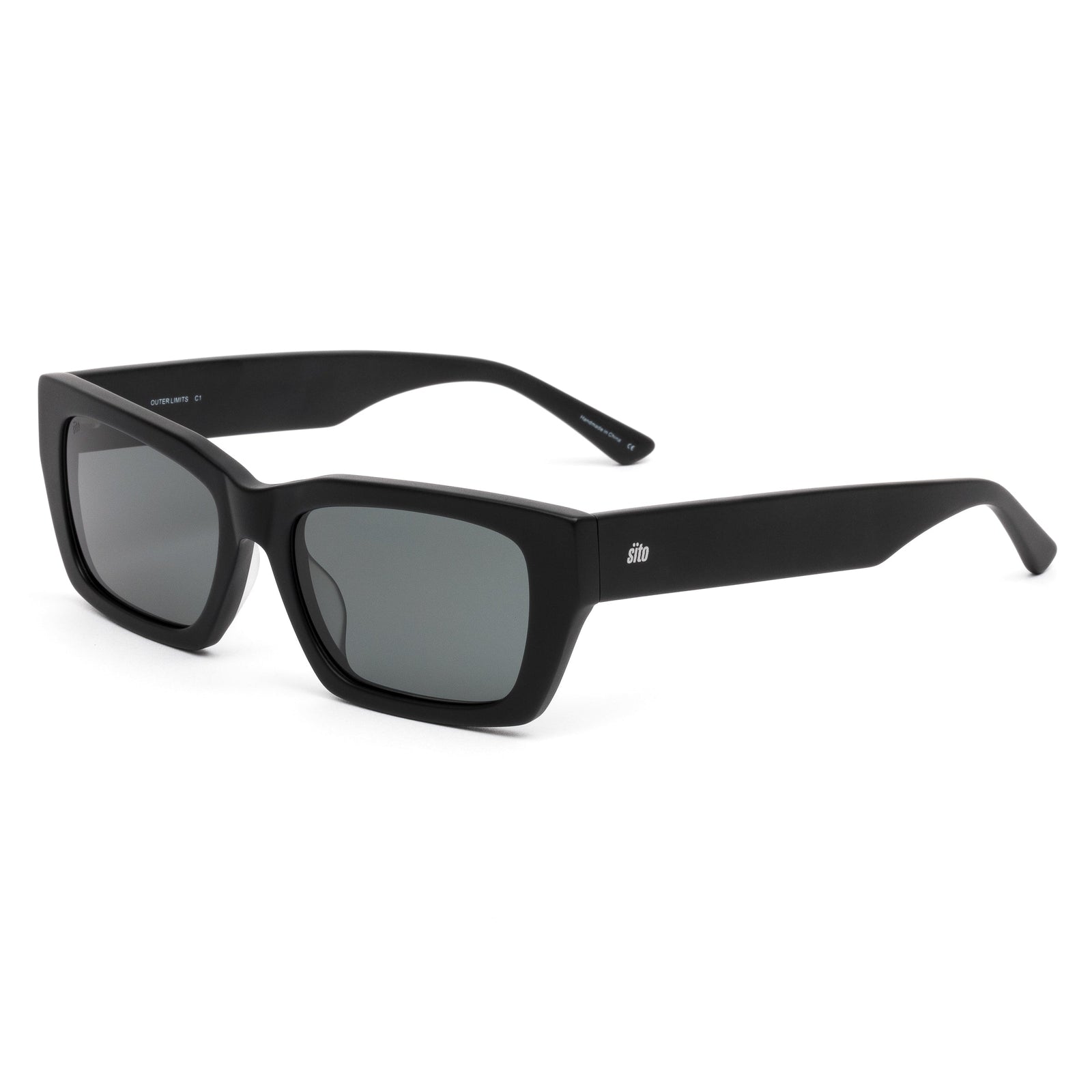 Outer Limits Matte Black Iron Polarised Sunglasses