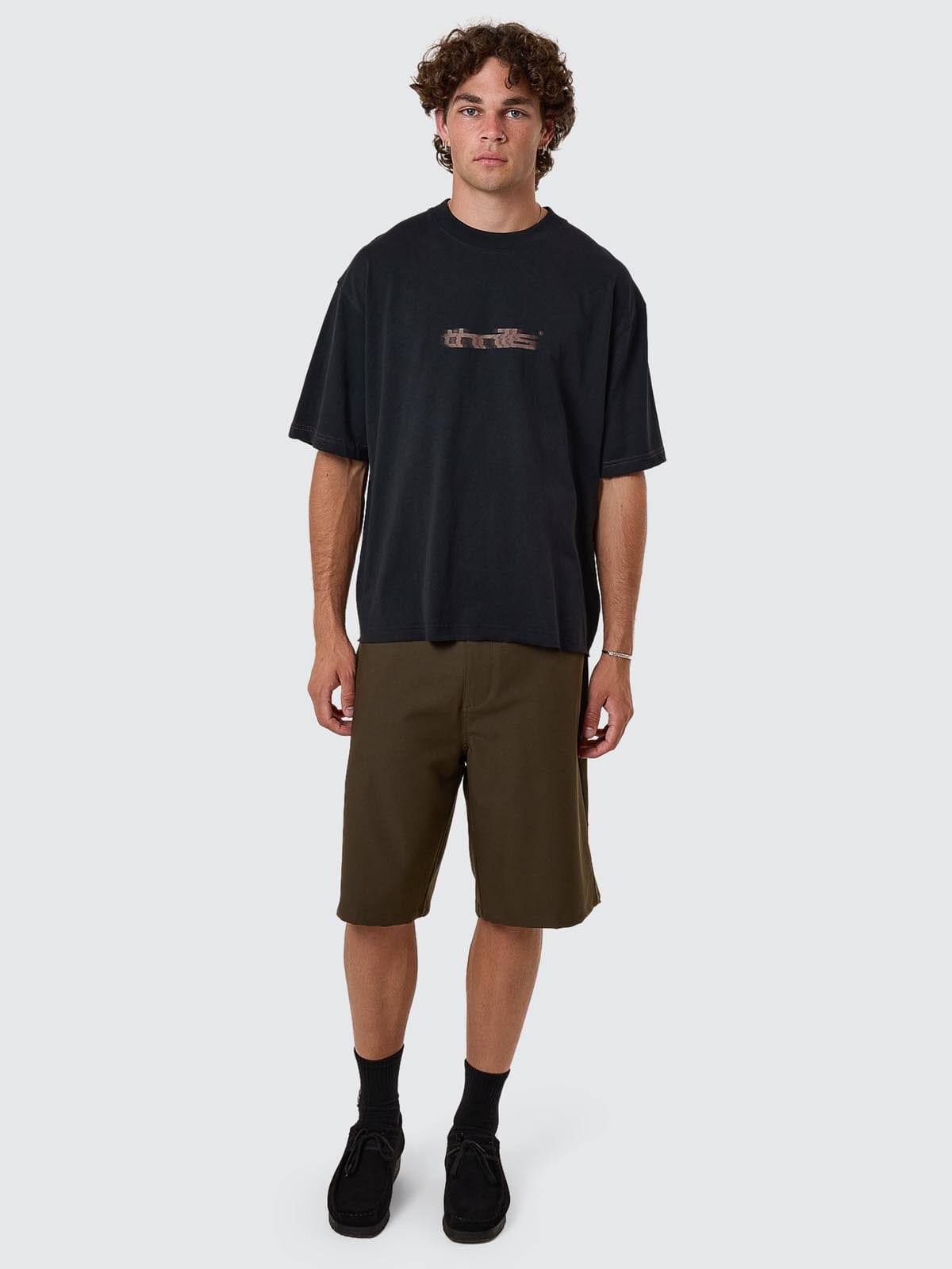 Metamorphic Daze Box Fit Oversize Cropped Raw Hem Tee