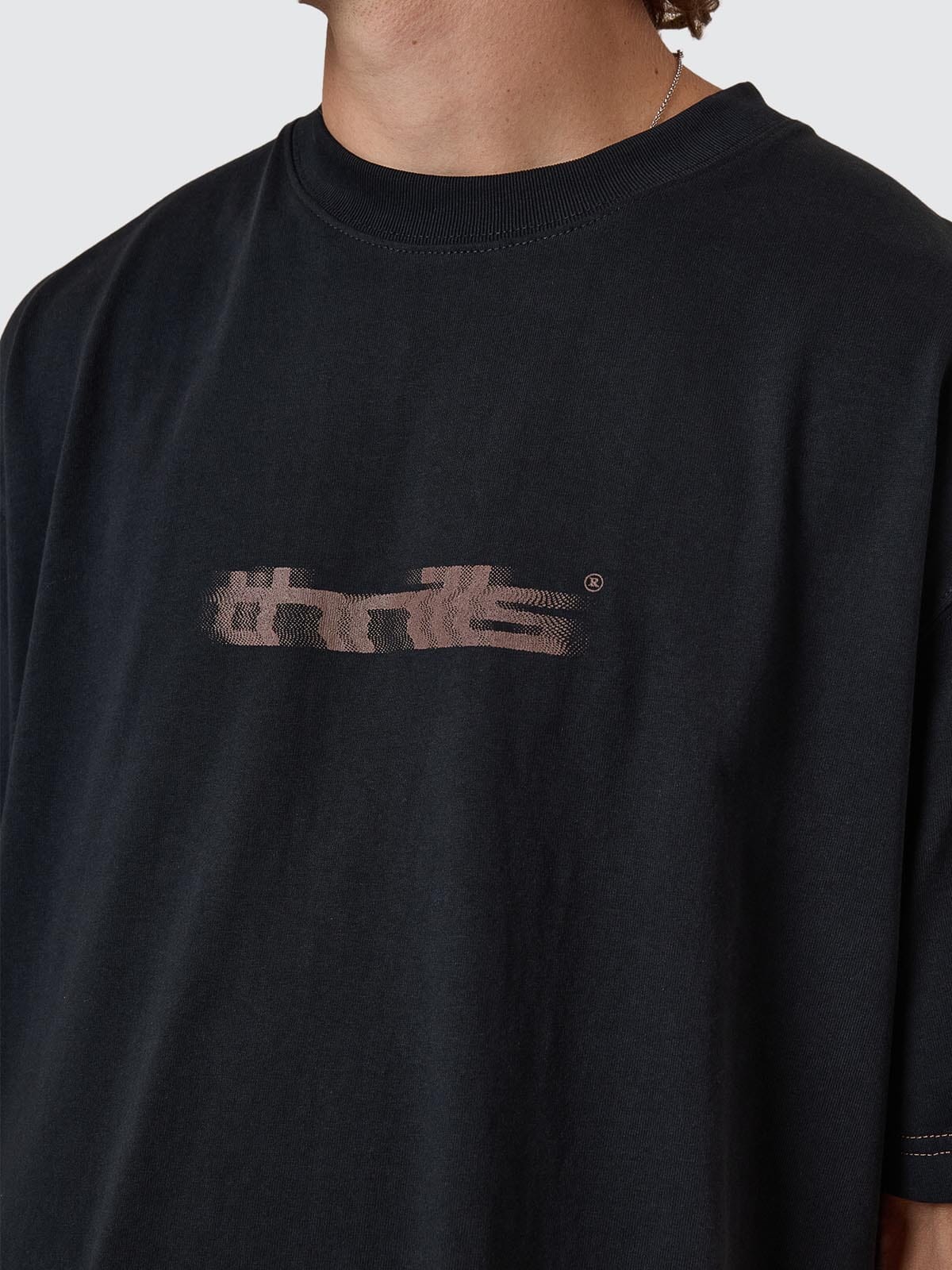 Metamorphic Daze Box Fit Oversize Cropped Raw Hem Tee