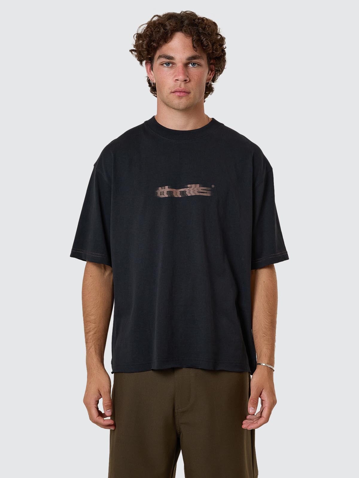 Metamorphic Daze Box Fit Oversize Cropped Raw Hem Tee