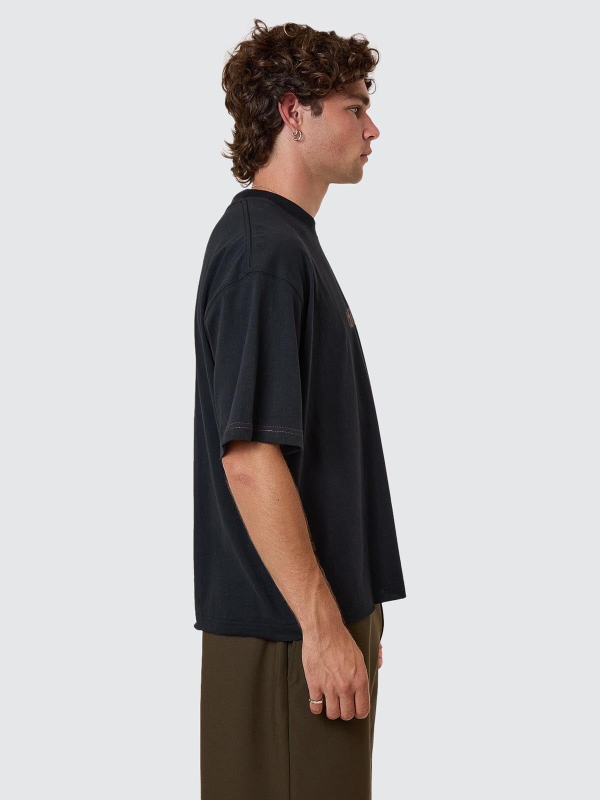 Metamorphic Daze Box Fit Oversize Cropped Raw Hem Tee