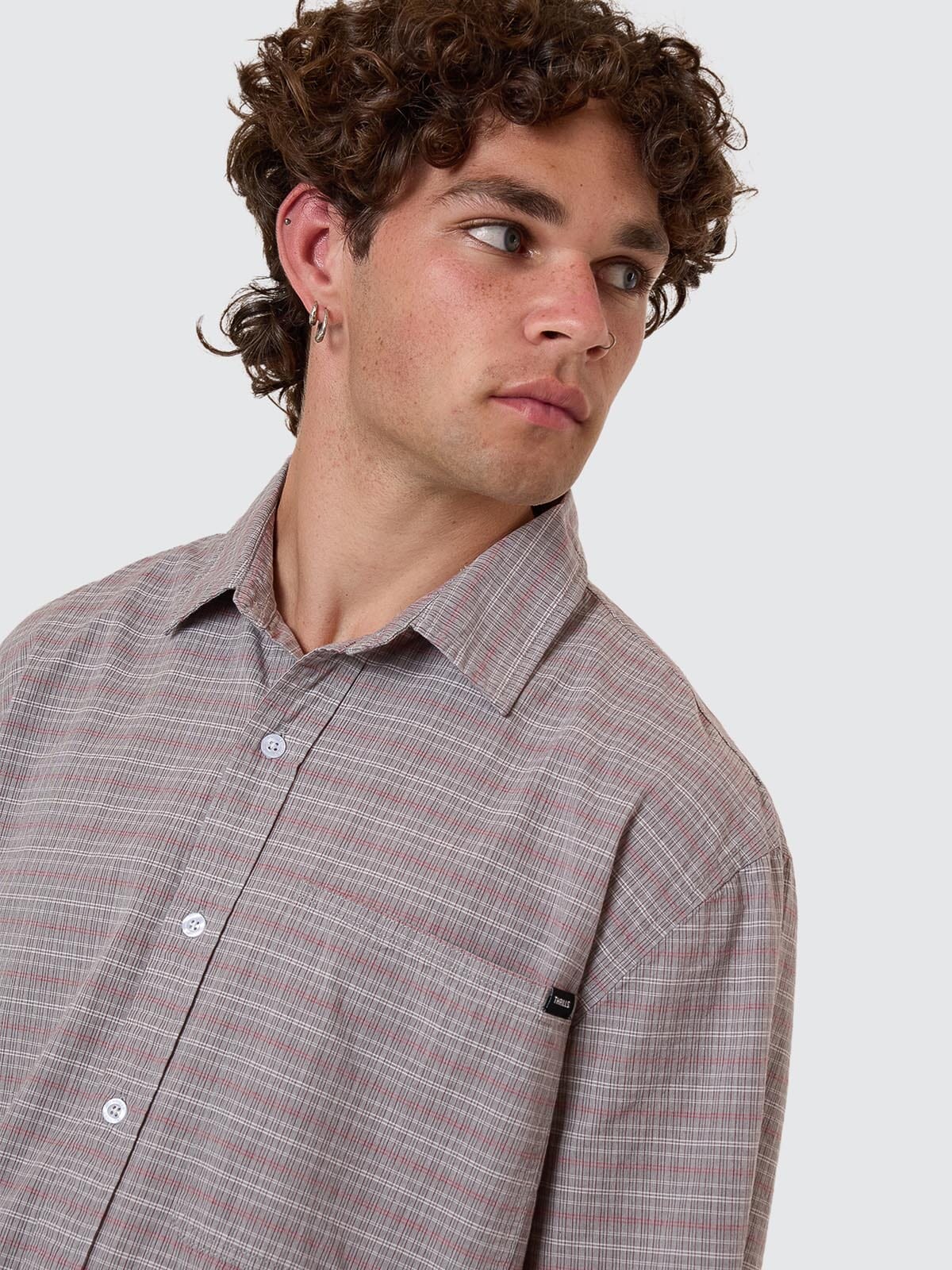 Minimal Thrills Stripe Check Short Sleeve Shirt