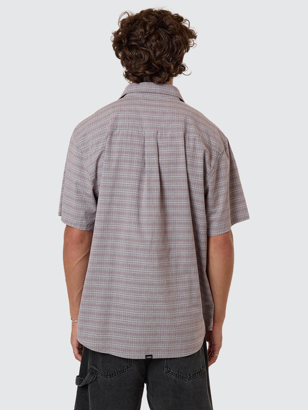 Minimal Thrills Stripe Check Short Sleeve Shirt