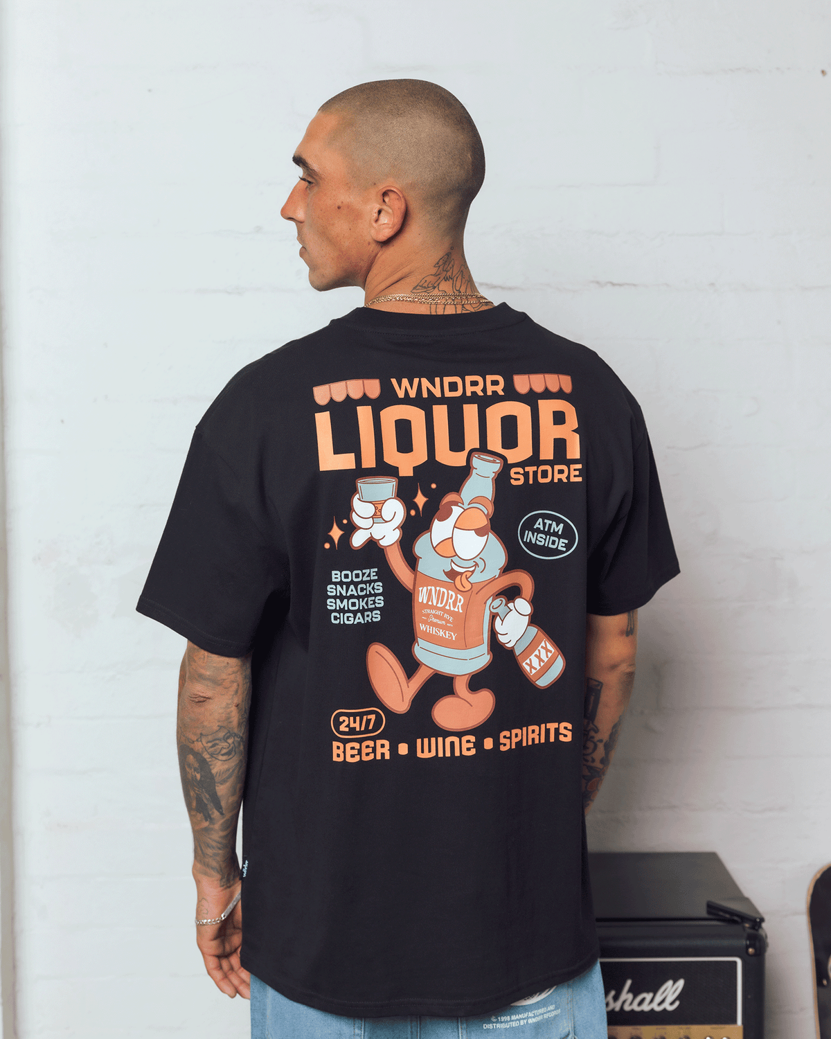 LIQUOR BOX FIT TEE - BLACK