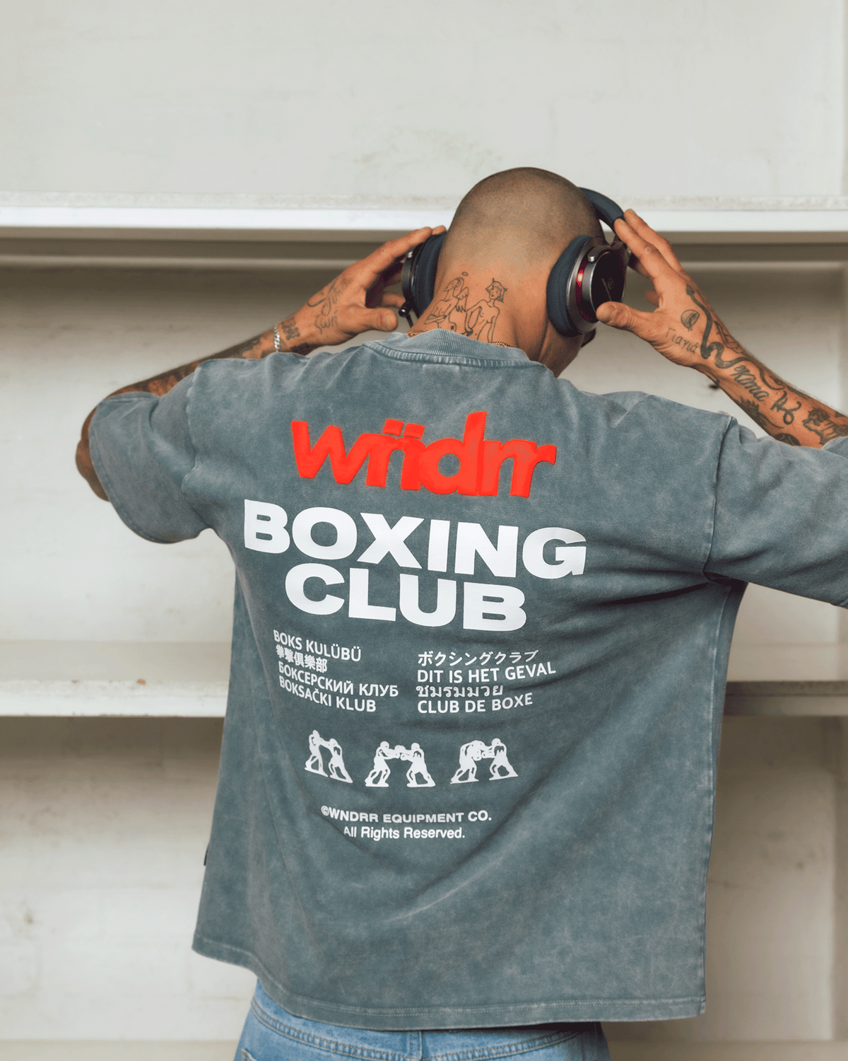 CLUB DE BOXE HEAVY WEIGHT TEE - WASHED GREY