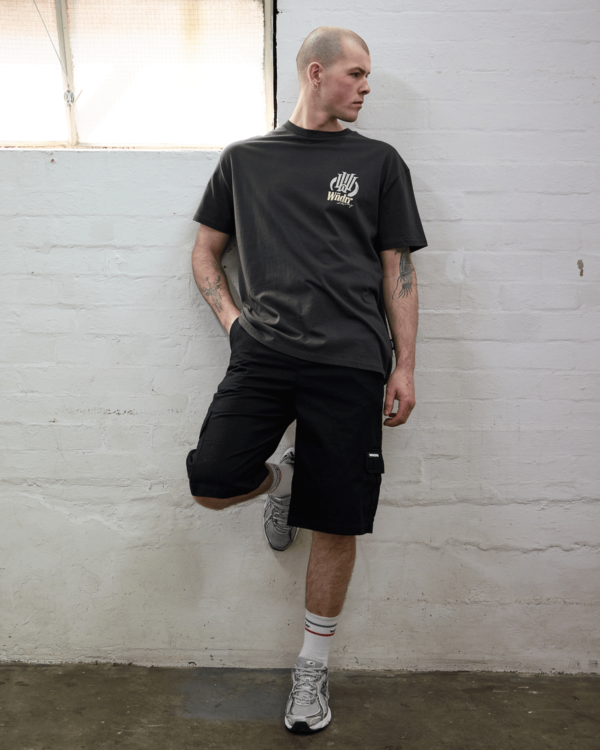 Skyline Box Fit Tee - Faded Black