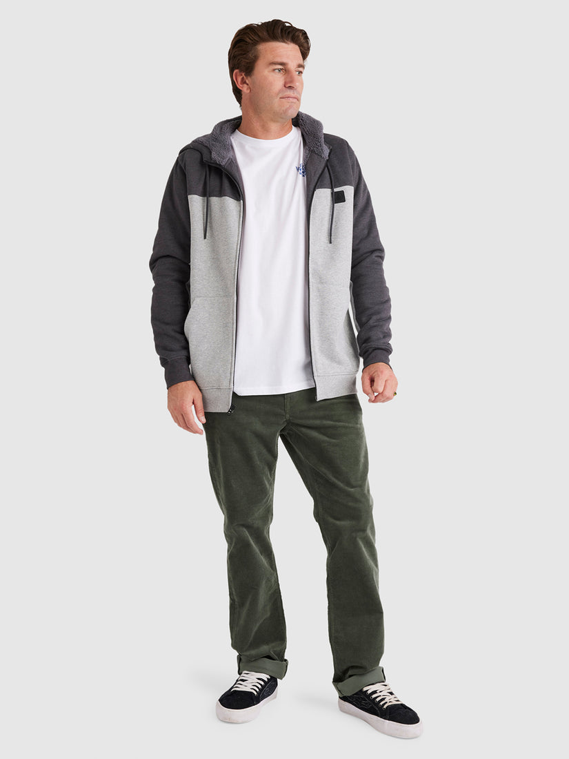 Division Lined Zip - Heather Grey