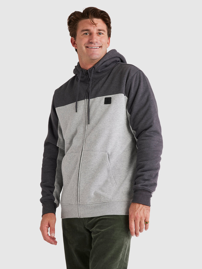 Division Lined Zip - Heather Grey