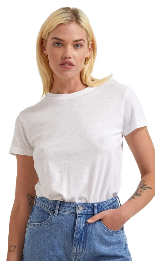 Afends Hemp Basics Ladies Tee White