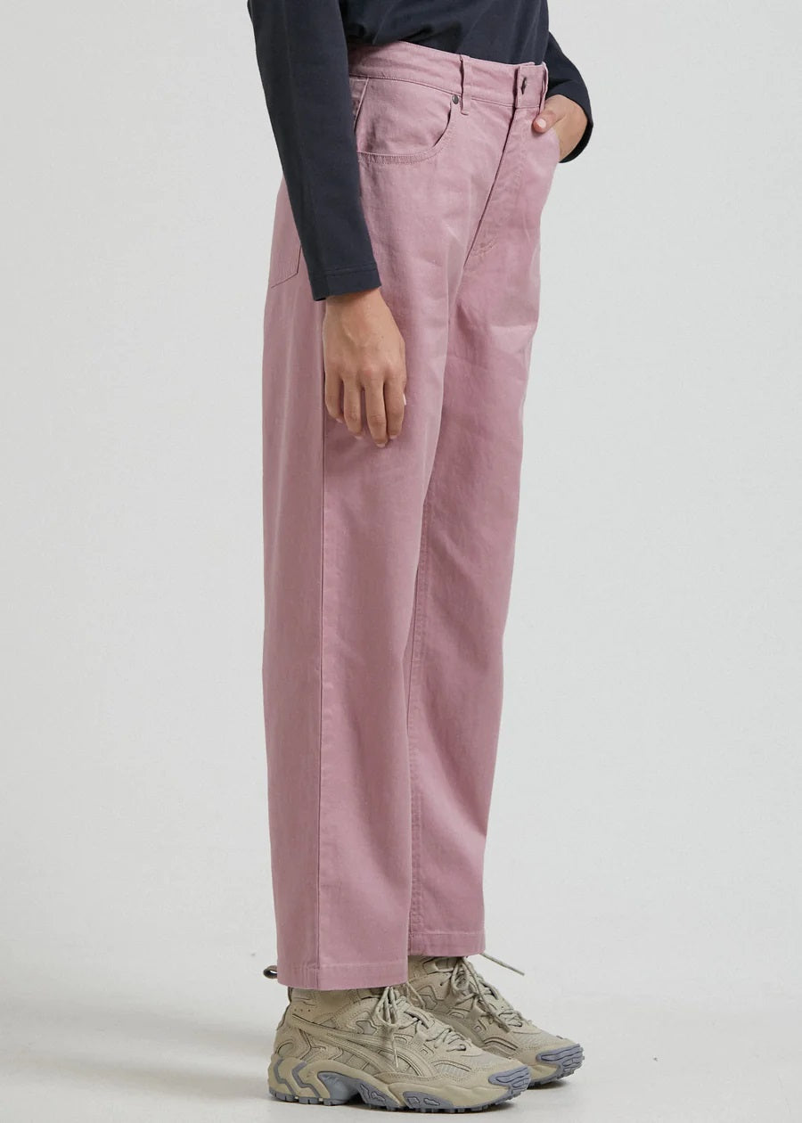 Afends Shelby  - Hemp Twill High Waist Wide Leg Pant Blush