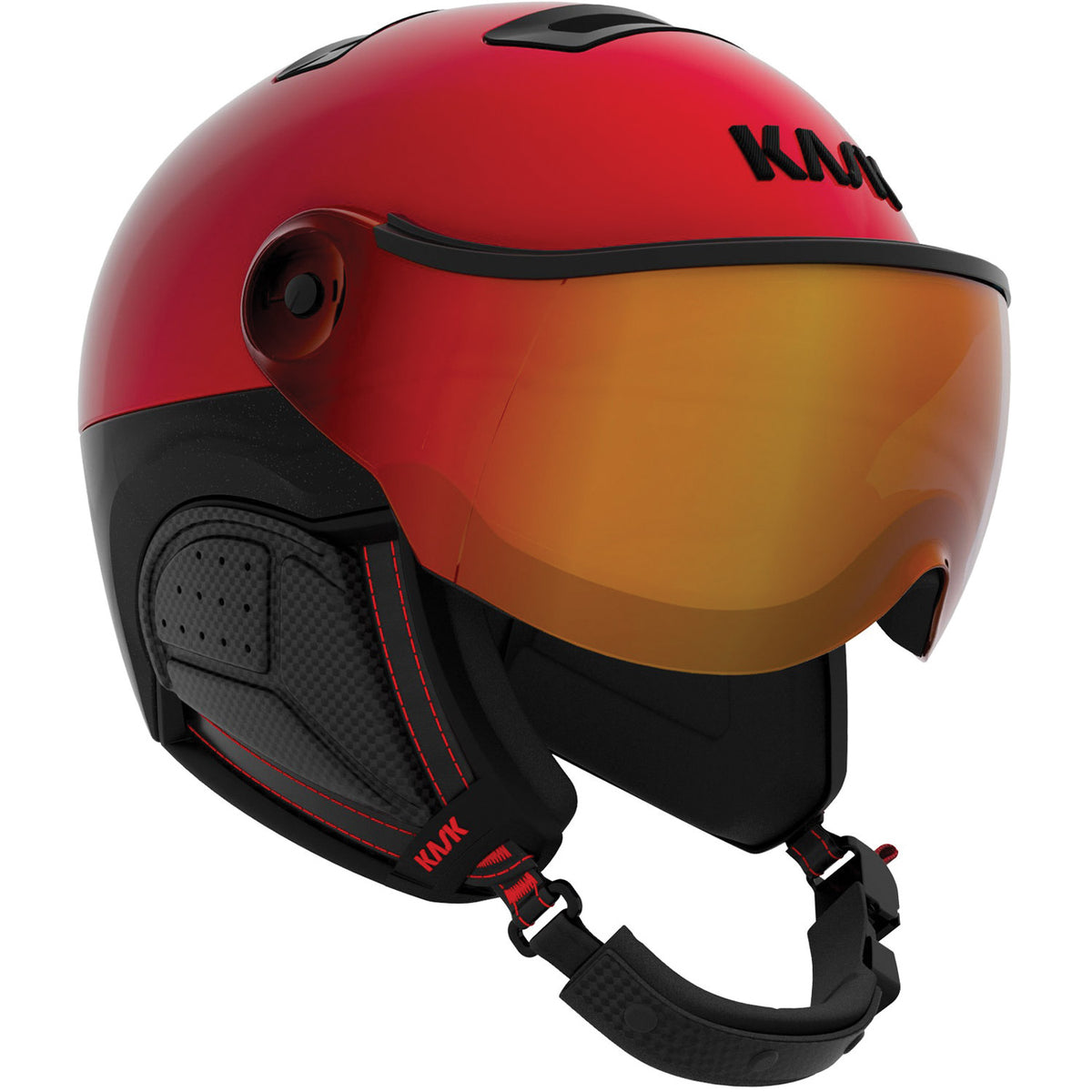 Montecarlo Visor Snow Helmet Red - Red Mirror Visor