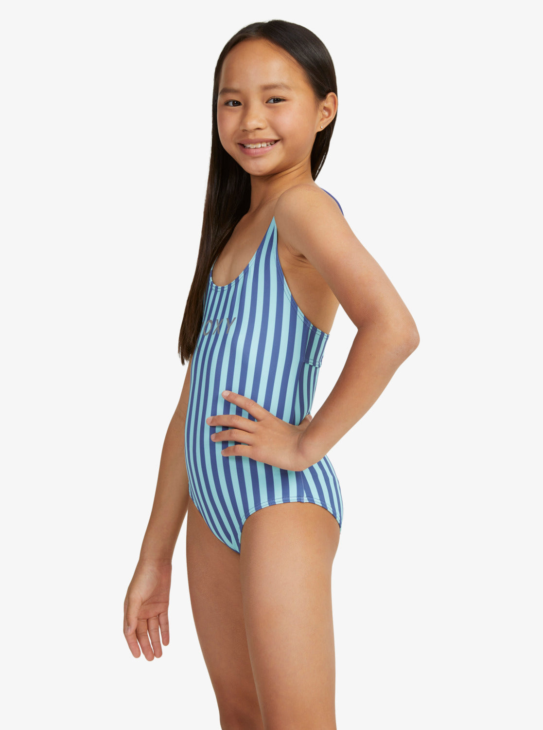 Girls 6-16 Serenity Stripe Cross Back One-Piece Swimsuit