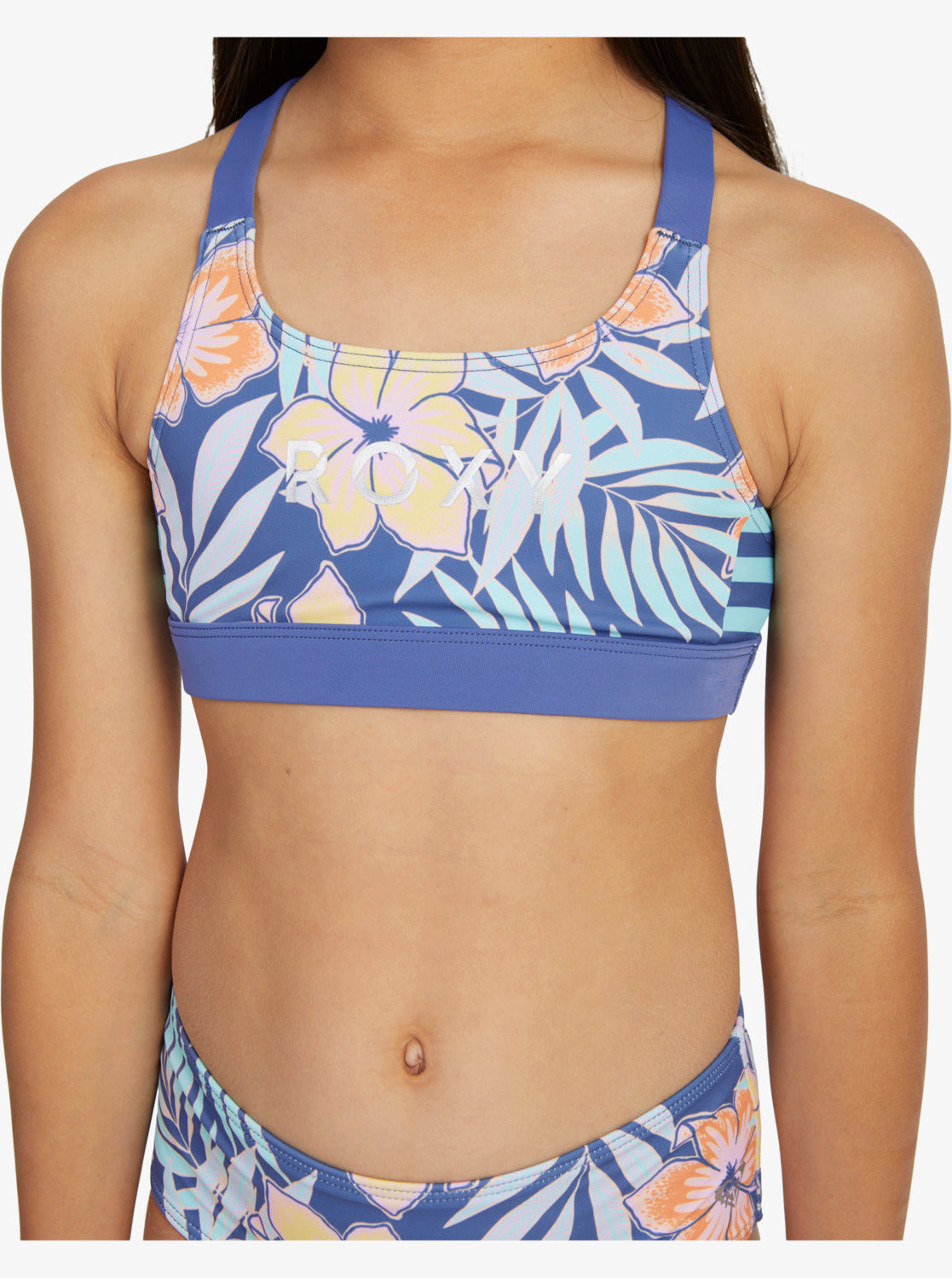 Girls 6-16 Funky Palm Crop Top Two-Piece Bikini Set
