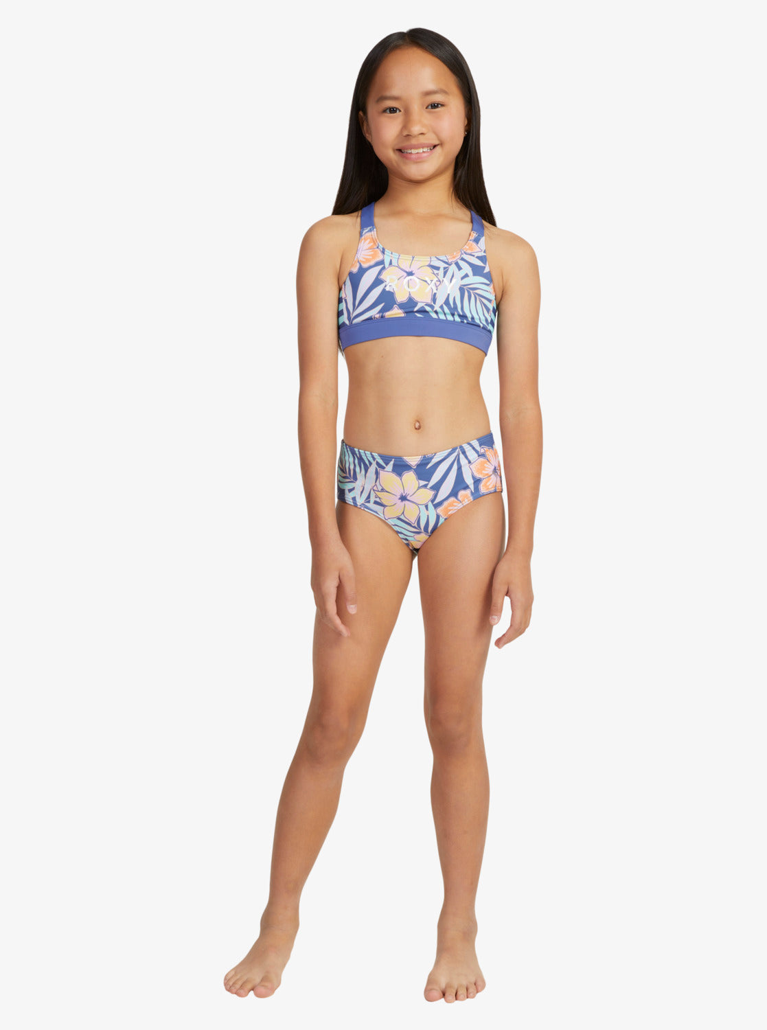 Girls 6-16 Funky Palm Crop Top Two-Piece Bikini Set