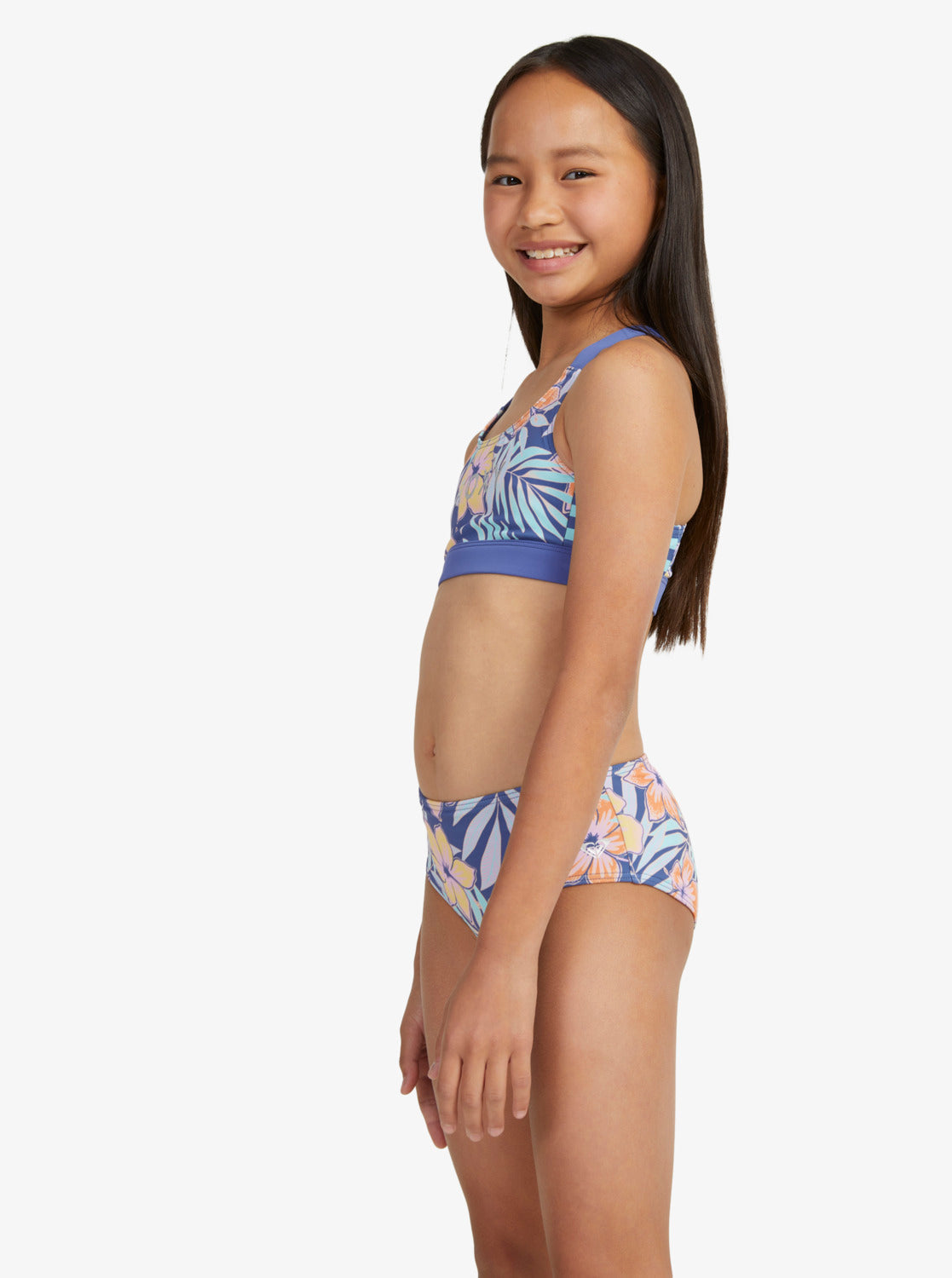 Girls 6-16 Funky Palm Crop Top Two-Piece Bikini Set