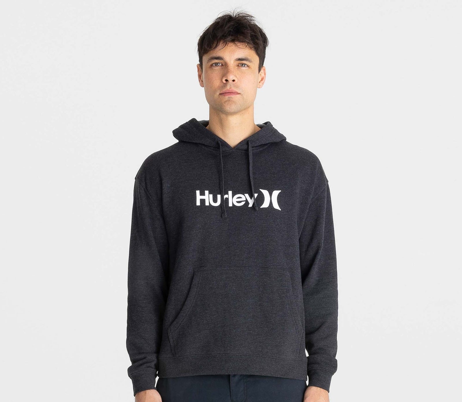 Hurley One And Only Solid Pullover Hoodie Dark Black Heather