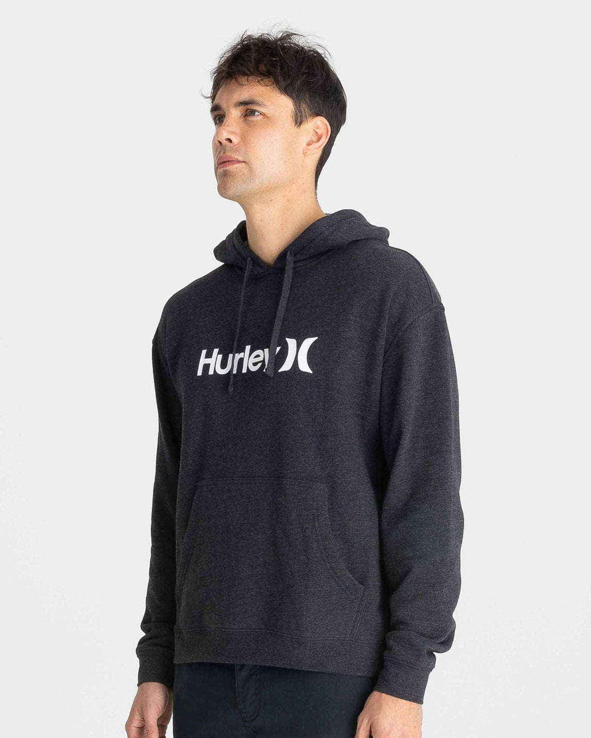 Hurley One And Only Solid Pullover Hoodie Dark Black Heather