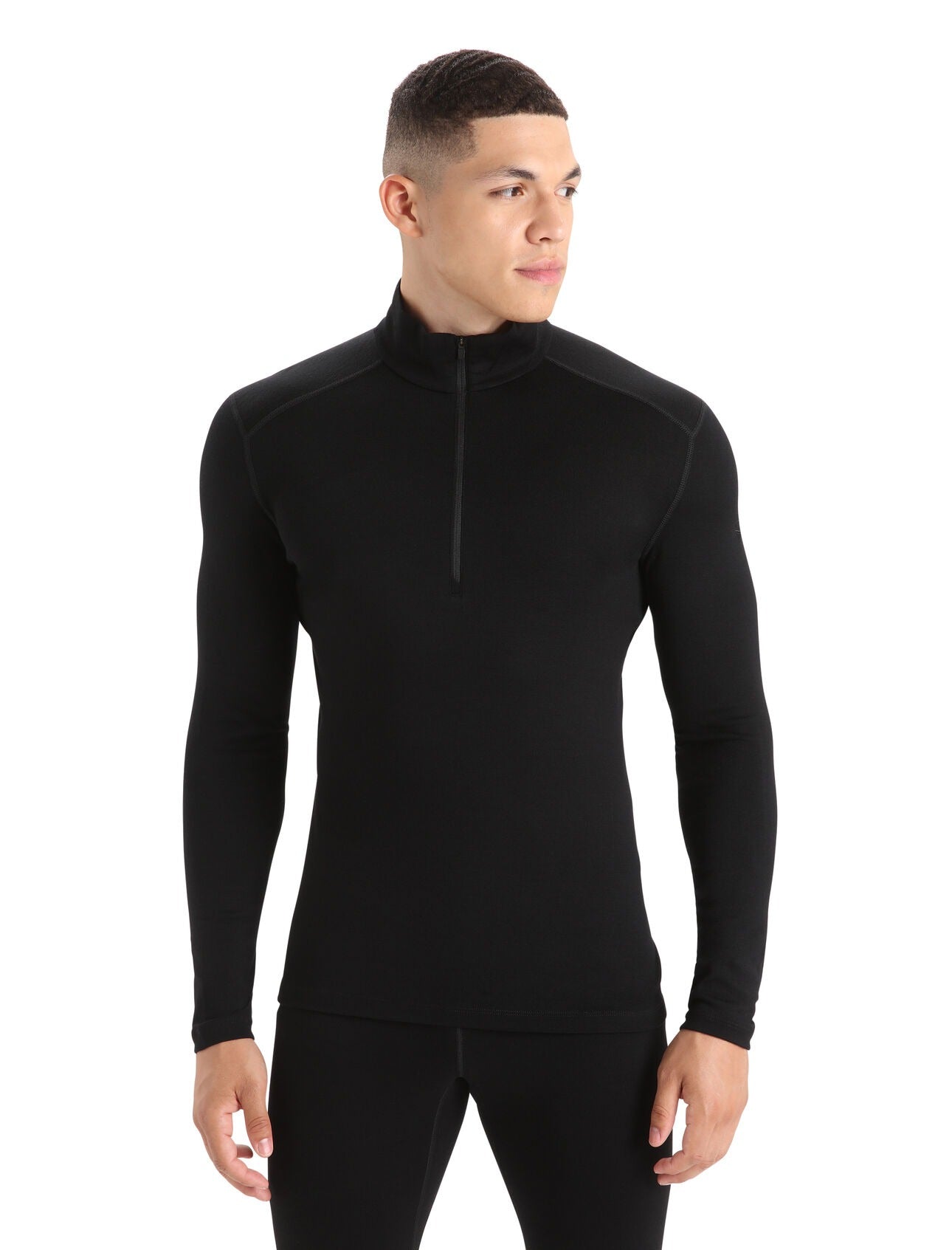 Icebreaker Men's Merino 260 Tech Long Sleeve Half Zip Thermal Top Black