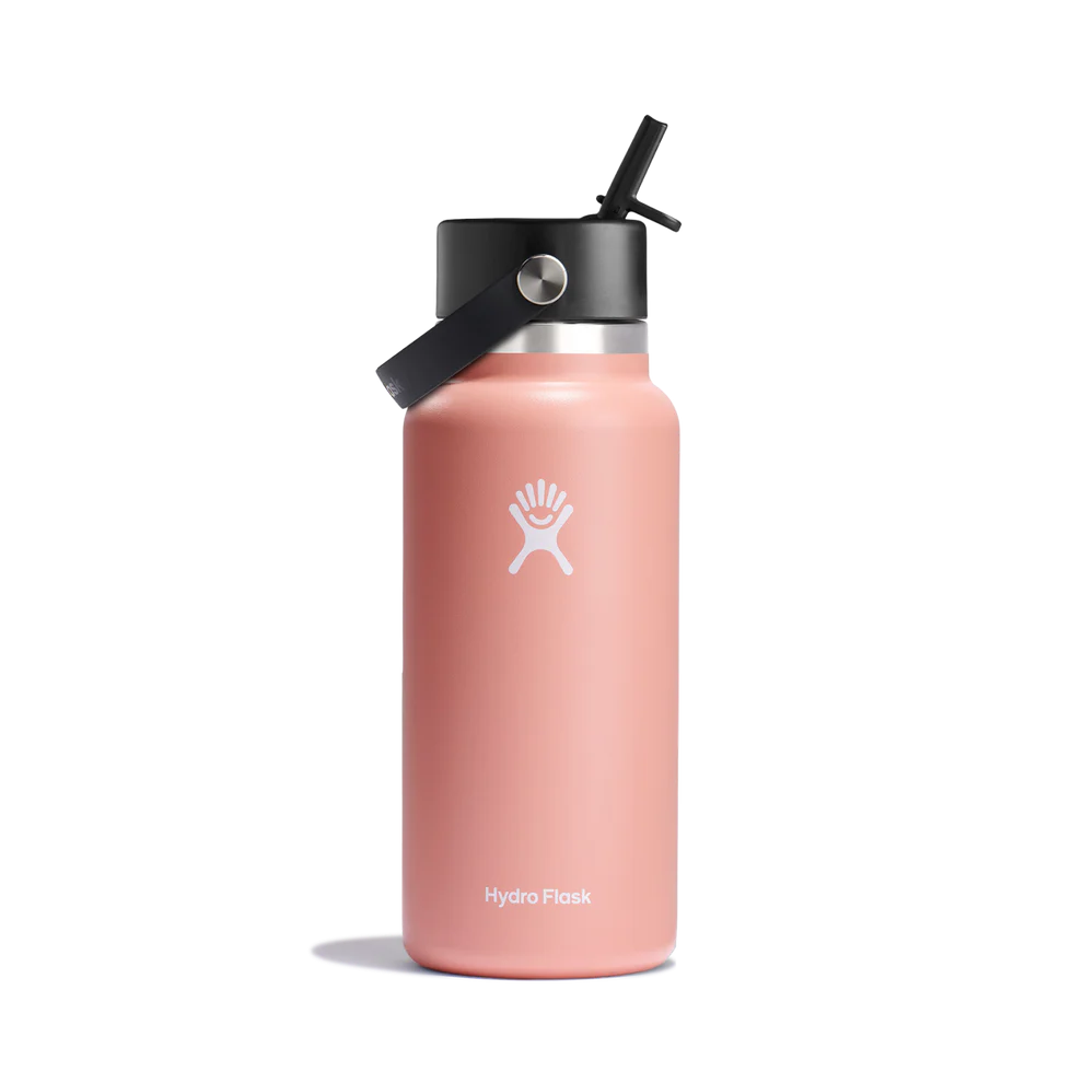 Hydration 32oz Wide Mouth Flex Straw Cap Insulated Water Bottle