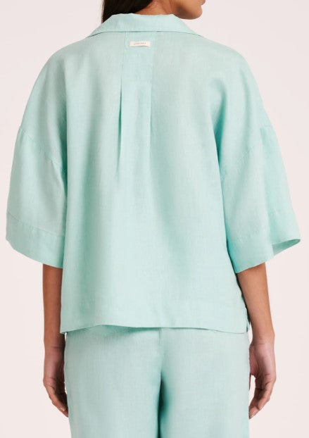 Nude Lucy Lounge Linen Shirt Aqua