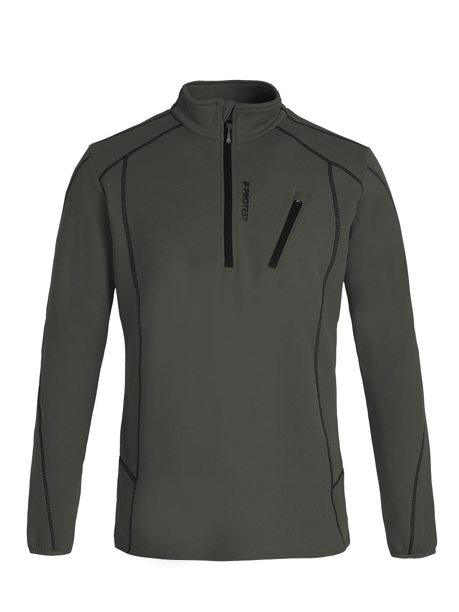 Protest Humans 1/4 Zip Top Skivvy Hunter Green