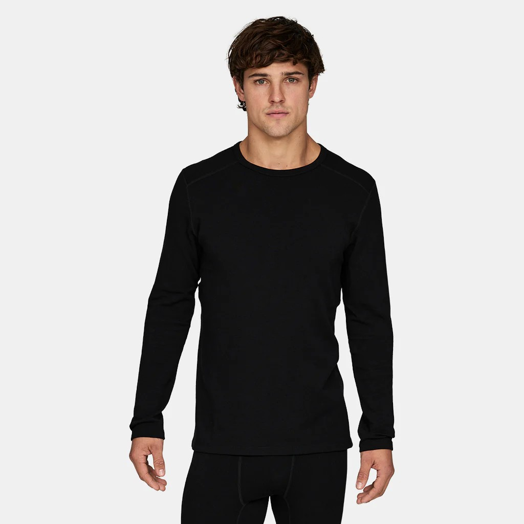 Mens Heavyweight Grid Fleece Crew Base Layer
