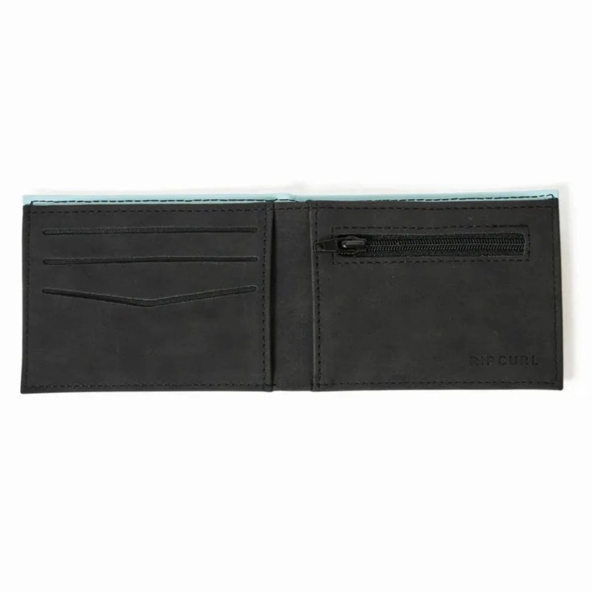 Ripcurl Combo PU Slim Wallet Black Grey Aqua