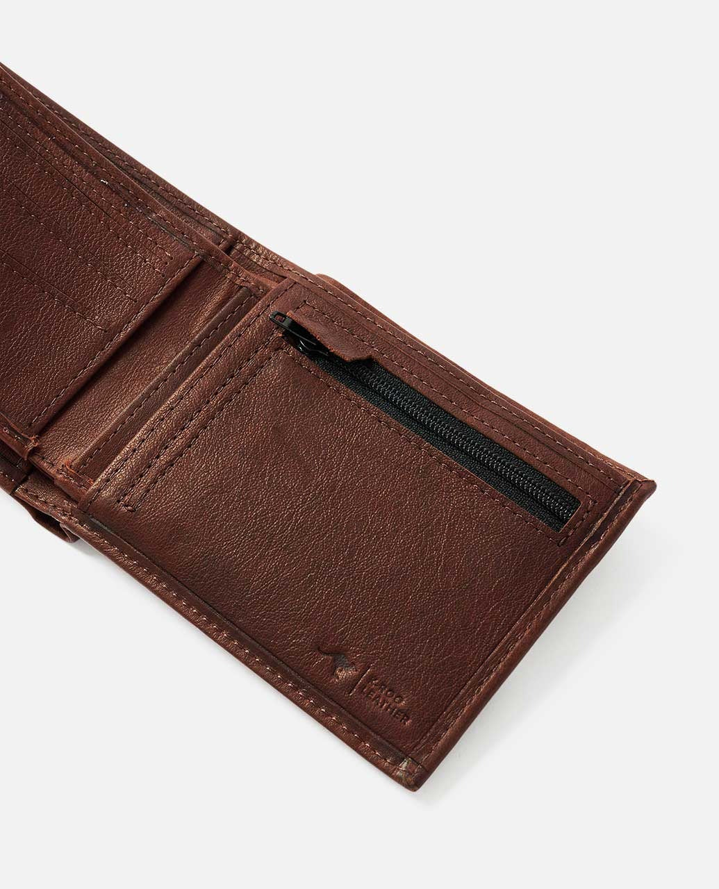 Rip Curl K-Roo RFID 2 In 1 Leather Wallet Brown