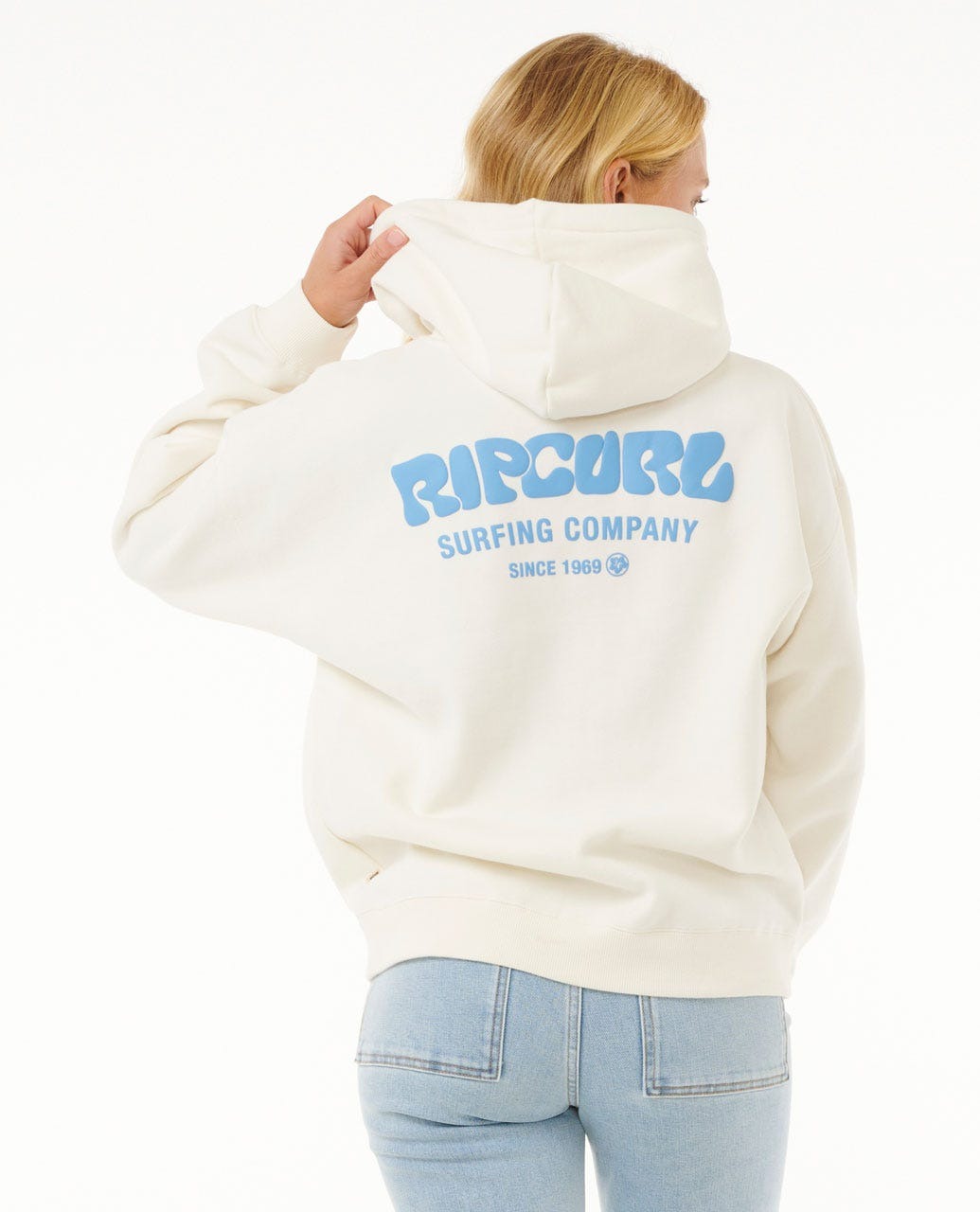 Rip Curl Surf Puff Heritage Hood Bone Bright Blue