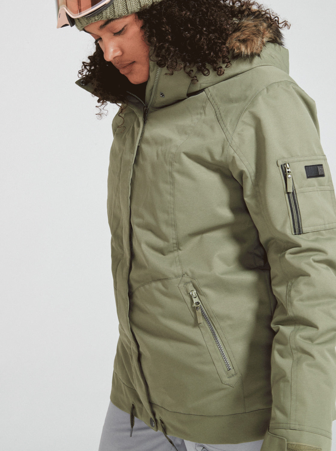 Roxy Womens Meade Insulated Snow Jacket Deep Lichen Green