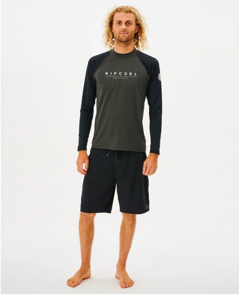 Ripcurl Shockwaves Long Sleeve Rashie Black Marle