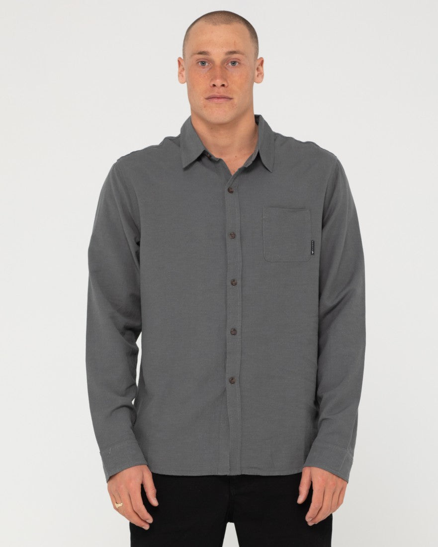 Rusty Overtone Long Sleeve Linen Shirt Castlerock