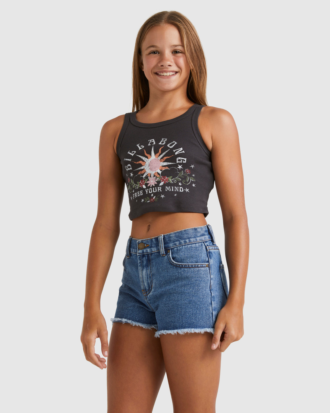 Girls 6-14 Free The Mind Crop Tank